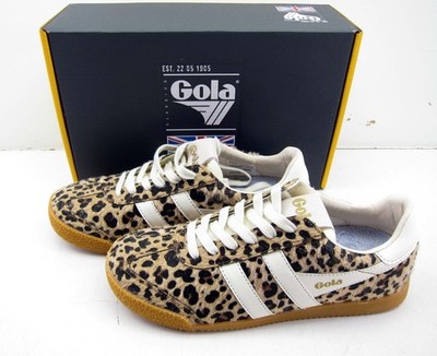 New With Box Gola Women s Elan Tropic Trainer CLB578 Leopard / Off White Size 6