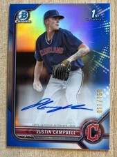 2022 Bowman Draft Justin Campbell 1st Bowman Blue Auto11 /150 #CDA-JCL 