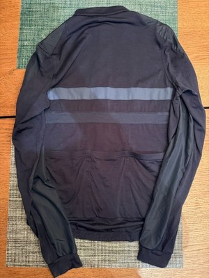 Rapha Mens Long Sleeve Brevet Windblock Jersey, Navy Blue, Size