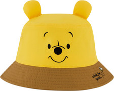 Disney Winnie the Pooh Bucket Hat, Packable Travel Hat with 3D Bear Ears, Wide B