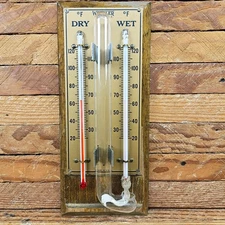 Vintage Weksler Dry/Wet Bulb Psychrometer Thermometer Freeport NY Dual Tube