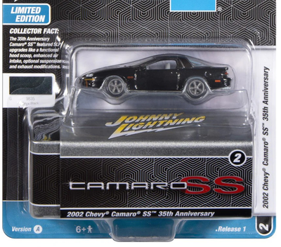 Johnny Lightning Onyx Black 2002 Chevy Camaro SS 35th An W