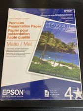 Epson Premium Presentation Paper Matte 8.5x11 in 44 lb 50 Sheets Inkjet White