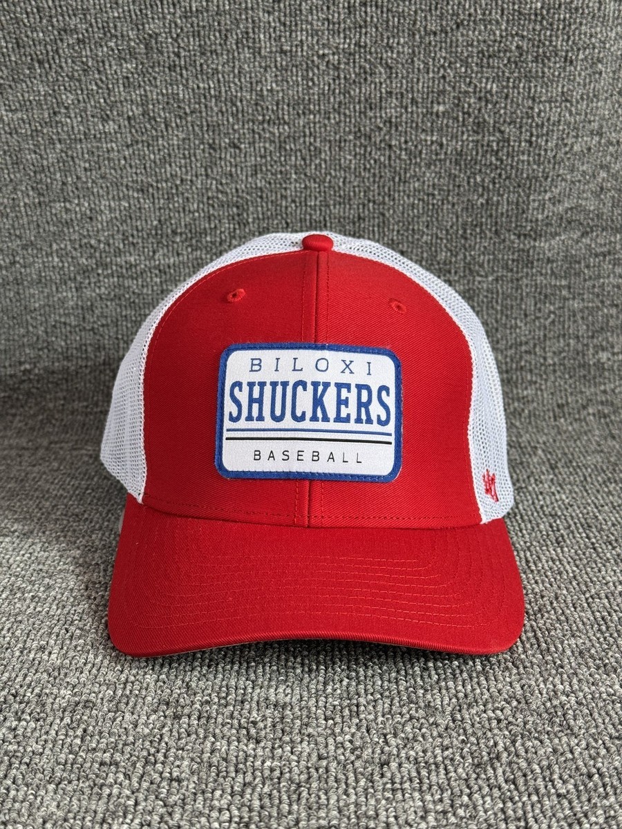 '47 Brand Biloxi Shuckers Trucker Snapback Red White One Size Hat