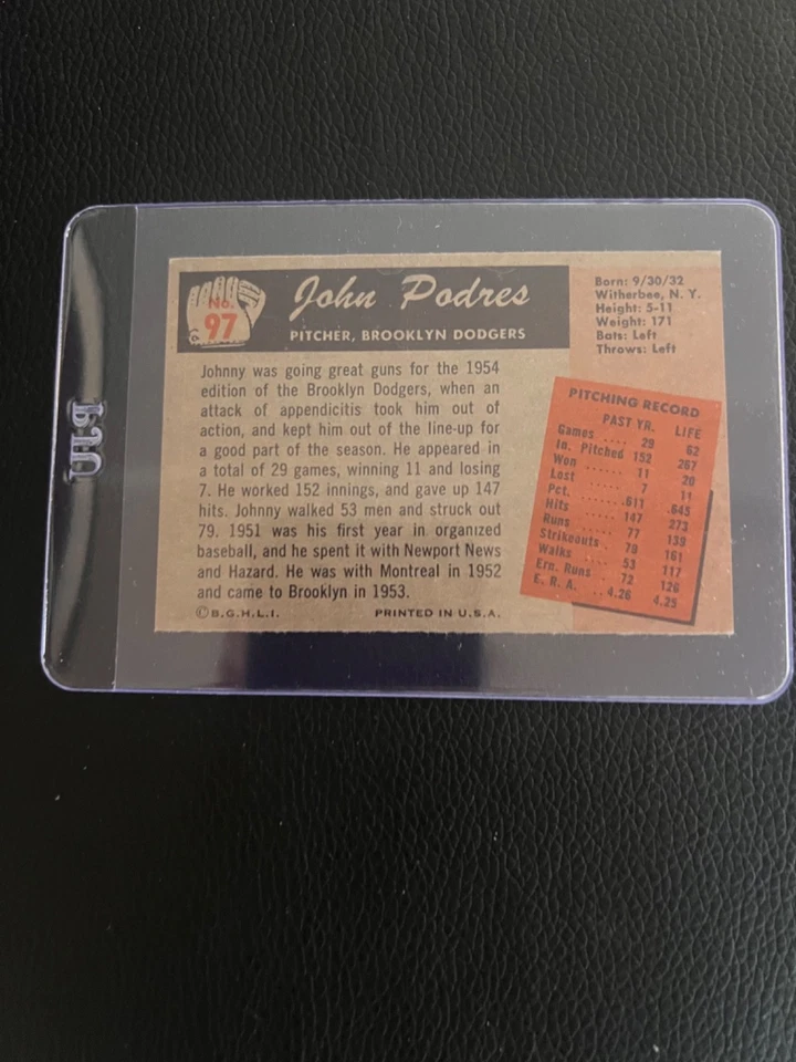 Autógrafo John Podres 1955 Bowman ver fotos Foto 2 de 4