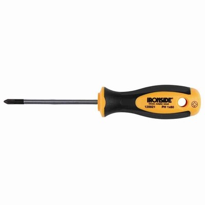 IRONSIDE Werkstattschraubendreher PH 1 x 80 mm 2-Komponenten-Griff Chrom-Vana...