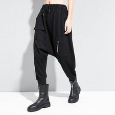 Hot Womens Baggy Drop Crotch Pants Punk Rock Loose Harem Pant Casual Trousers