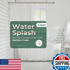 HARBOREST 60x72 Clear PEVA Shower Liner w/ Suction Cups & 3 Magnets