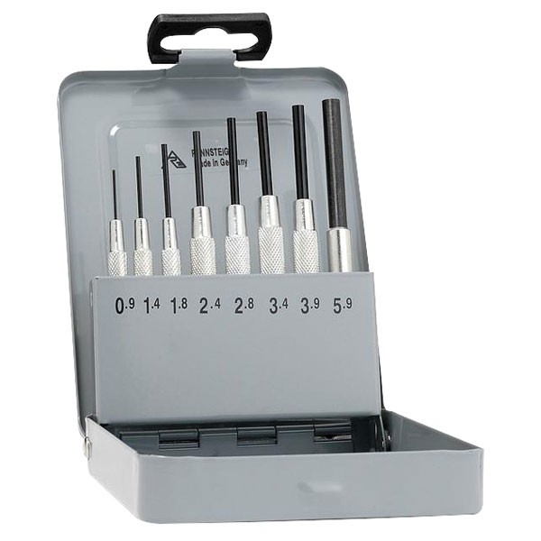 Rennsteig Parallel Pin Punches With Guide Sleeve 8pc Set Metal Case