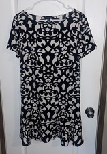 Ann Taylor Black & White Abstract Print Dress Size 8