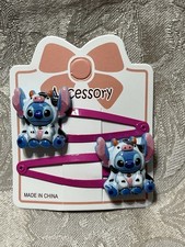 Blue Alien Hawaii Stitches Zodiac Animal Costume Girl Hair Clip Barrette Set
