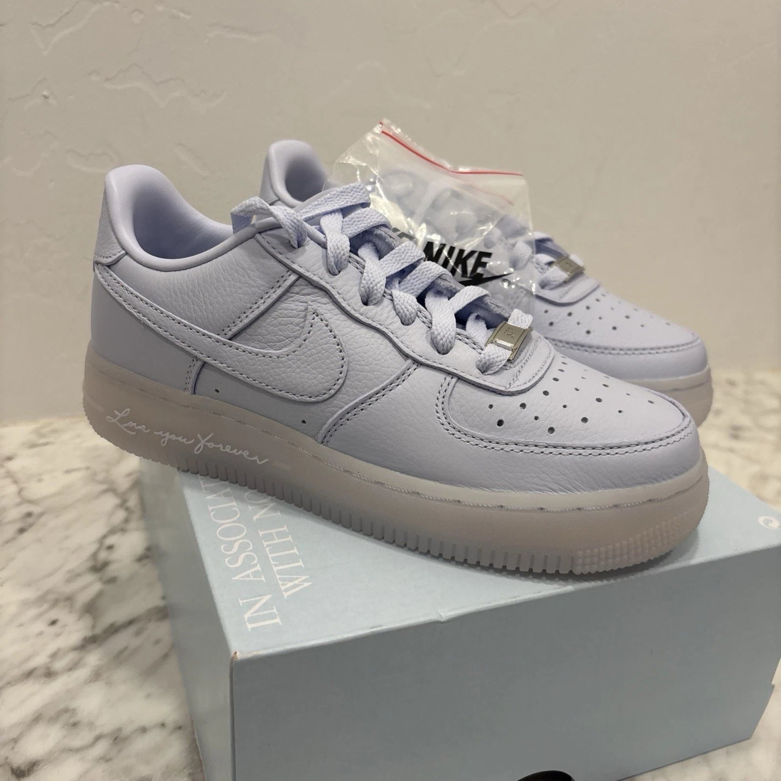 Nike Air Force 1 x NOCTA Drake Palest Purple Sneakers, Size 5.5Y / 7W HQ1772-500