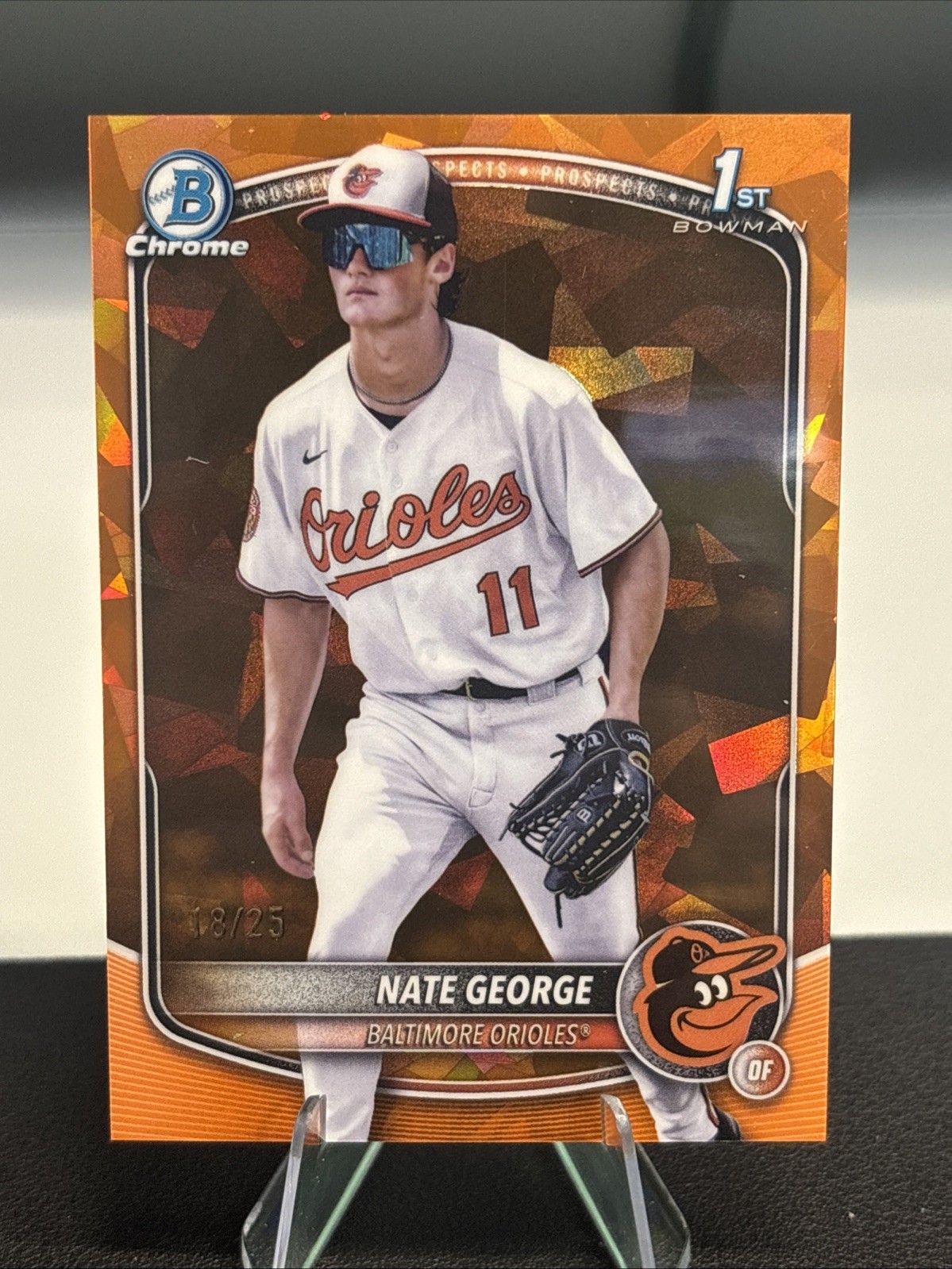 2025 Bowman Chrome Sapphire 1st Nate George Orange Refractor 18 /25 Color Match