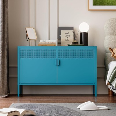 Elegant 25.2''H Metal Storage Cabinet with 2 Door,Accent Cabinet for Home,Office