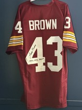 Larry Brown Washington Redskins #43 Signed Football Jersey 1972 NFL MVP