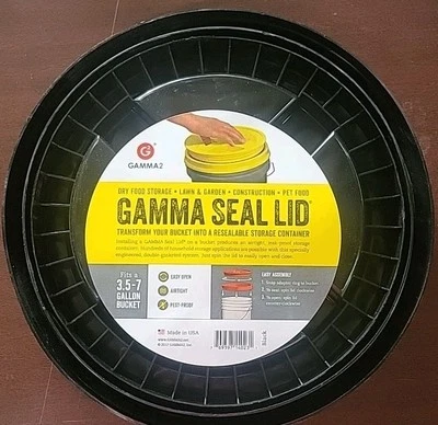 GAMMA2 Gamma Seal Lid Black. Fits 3.5-7 Gallon Bucket. Made In U.S.A. FREE SHIPPING