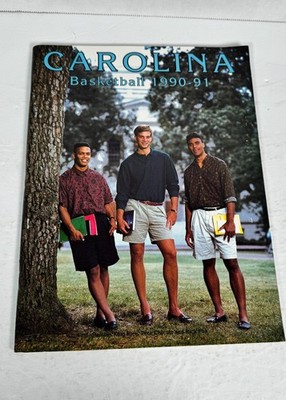 Carolina Basketball 1990-91 UNC Media Guide Rick Fox Pete Chilcutt King Rice
