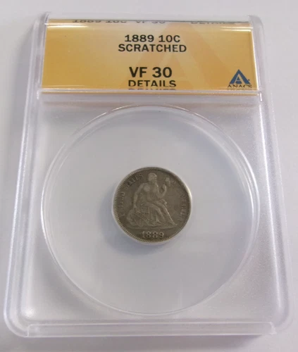 1889-P Seated Liberty Dime — photo from the most recent tracked eBay sale