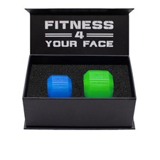 Jawzrsize Jaw Exerciser for Men - Pop N Go Beginner Bundle Blue and Intermed...