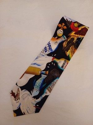 Nicole Miller Neck Tie Absolut Vodka Silk Hand Sewn 59  X 3 3/4  1991 Bartender 