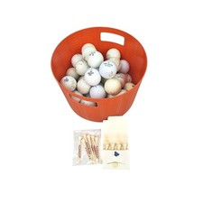 Mixed Golf Ball Lot of 51 Titleist Nike Top-Flite Wilson Maxfli with Golf Tees