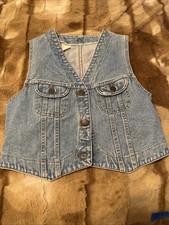 LEE Storm Rider Denim Vest VTG 70s 80s Western Jean Vest USA Lg Boho
