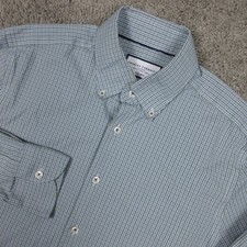 Charles Tyrwhitt Shirt Mens M 15.5 33 Green Plaid Slim Fit Dress Button Up