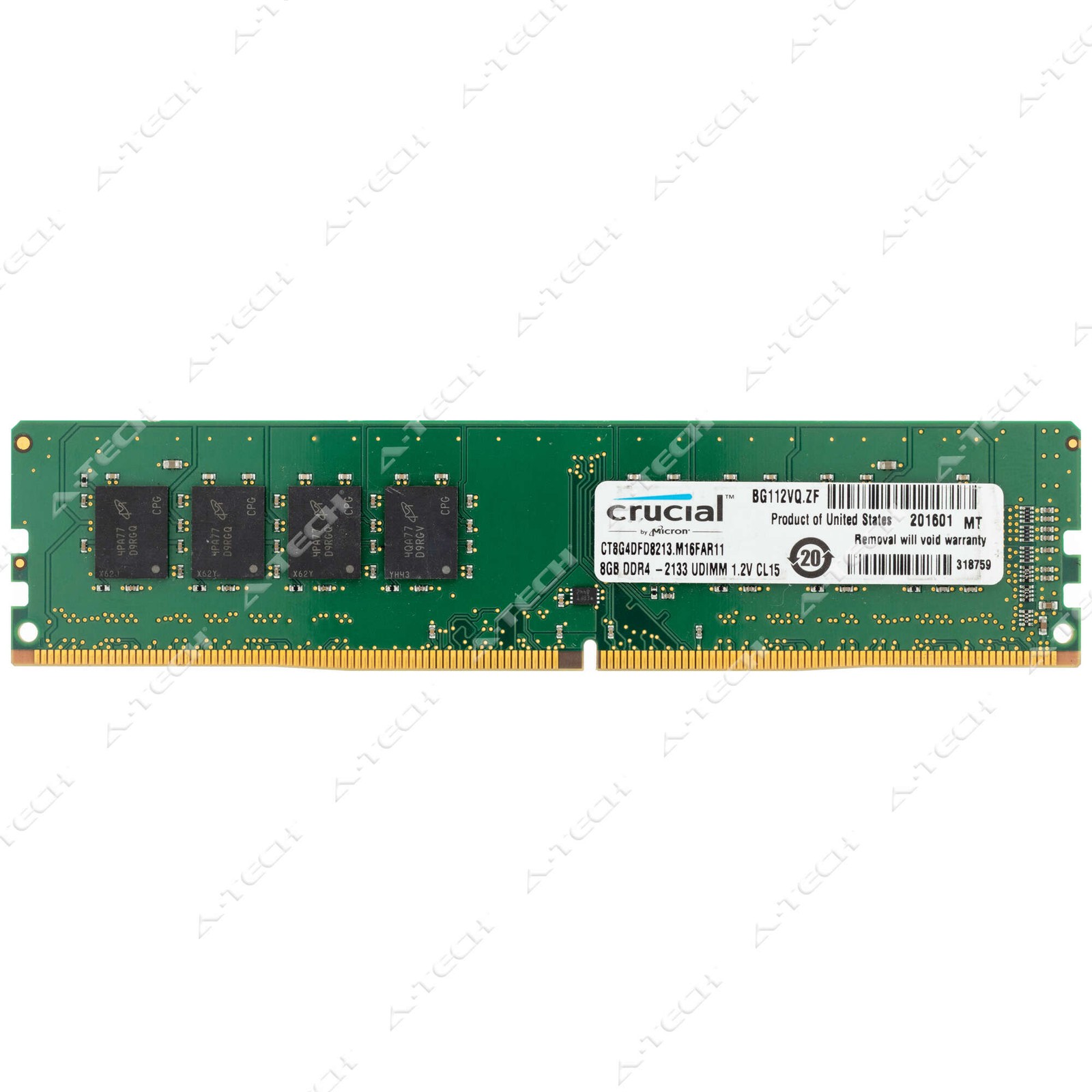 Crucial 8GB DDR4 2133MHz PC4-17000 2Rx8 DIMM Desktop Memory RAM (CT8G4DFD8213)