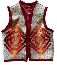 VTG PENDLETON BEAVER STATE  AZTEC/SOUTHWESTERN Wool Womens VEST  Unique  Nice