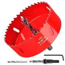 4 Inch / 102mm Hole Saw for Wood, Plastic Board, Ceiling,Drywall, and Metal Shee