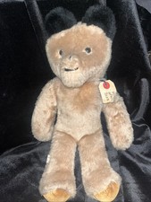 Vintage Eden 2-tone Lt Brown-Plush 1970's Teddy Bear Paddington 15" w/old tag