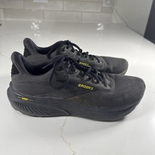 Men's Brooks Ghost 17 Shoes Ebony/Black/Yellow, 9 D Medium US Running Walking