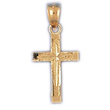 Cross Charm Pendant 14k Gold
