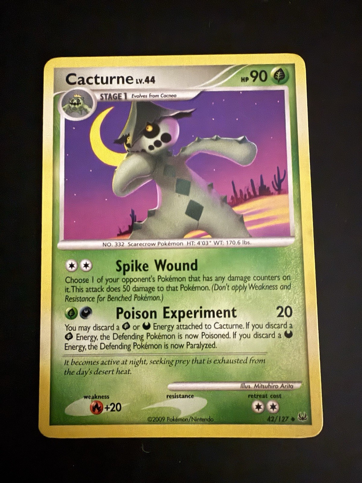 Cacturne 42/127 Platinum 2009 Regular Non Holo Pokemon Card Light Played LP