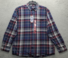 Eddie Bauer Bristol Flannel Shirt Mens XL Multi Plaid Button-Up EMT3812S RQ4 