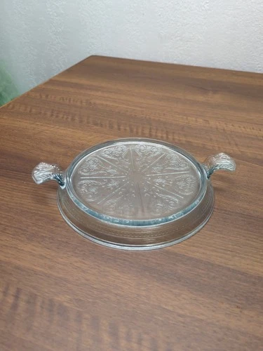 VTG ANCHOR HOCKING FIRE KING PHILBE SAPPHIRE BLUE ~ HOT PLATE TRIVET