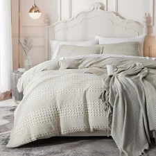 Waffle Duvet Cover 100 Cotton Duvet Cover Textured Khaki Duvet Queen Oatmeal