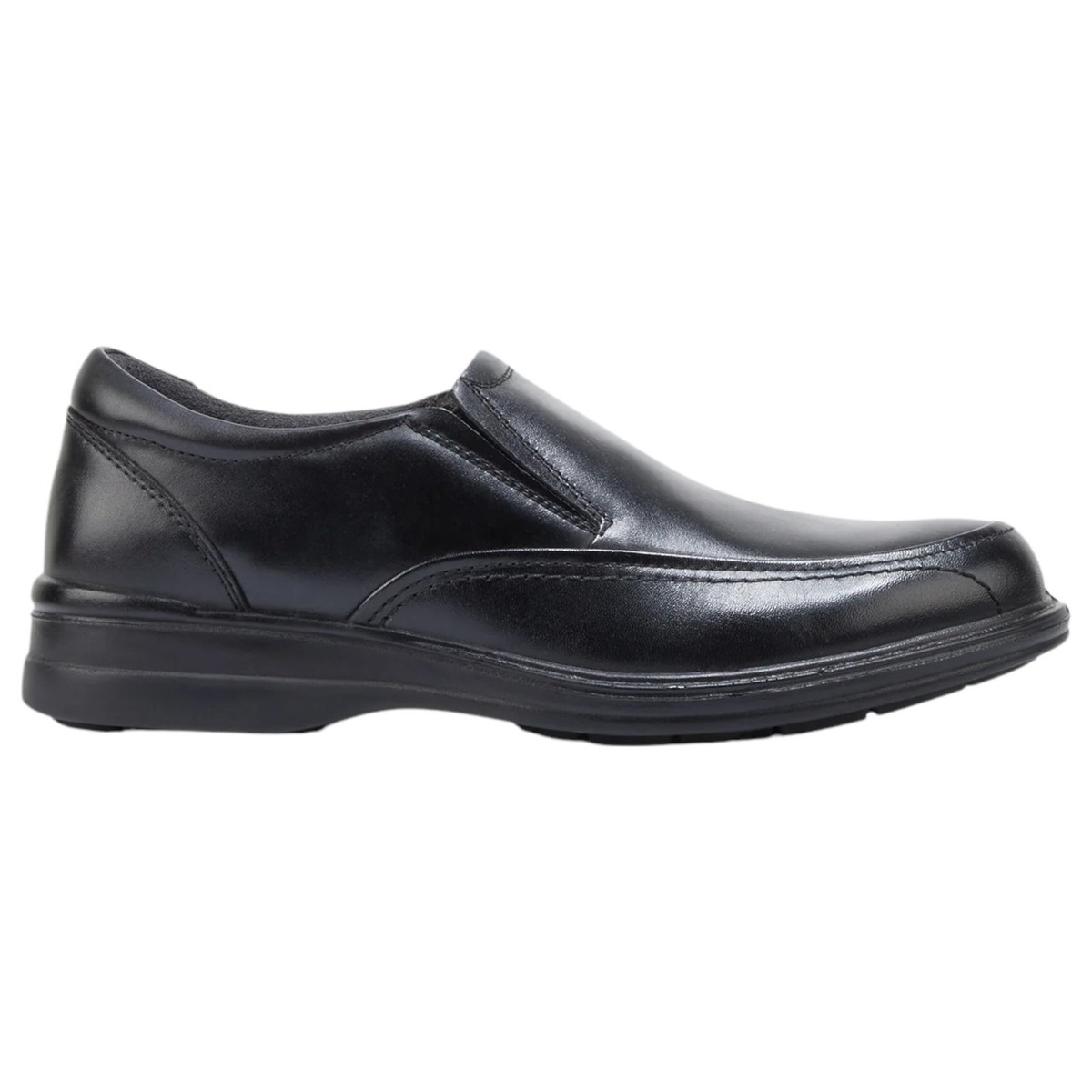 Hush Puppies 黒 24.0 EE Mens Hush Puppies Transit Extra Wide Black Leather Work Slip