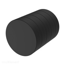 1 x 1/4 Inch Rare Earth Disc Magnets N52 with Black Plastic Coating 5 Pack 