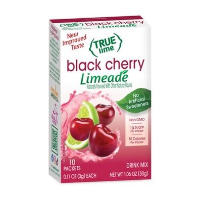 True Citrus Black Cherry Limeade Drink Mix, 1.06 10.6 Ounce (Pack of 1), red