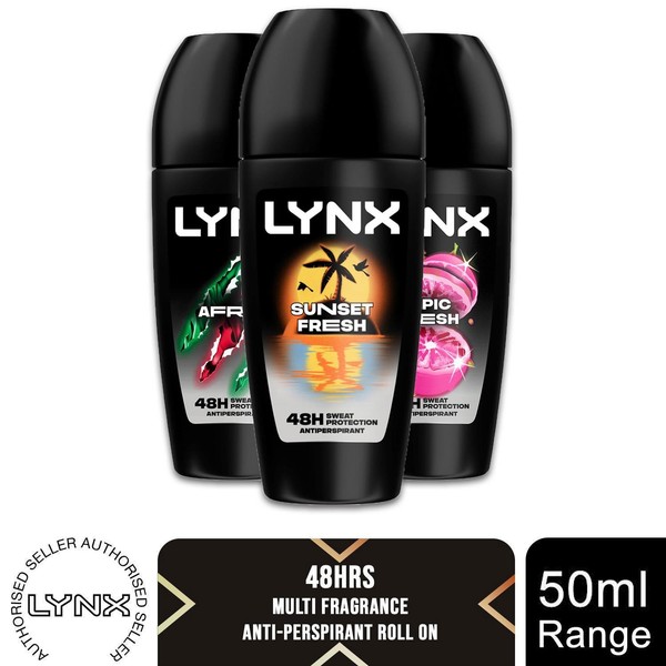 Lynx Antitranspirante Roll On Africa or Epic Fresh 48 Horas Anti Sudor, 50 ml