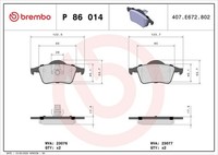 Brembo Bremsbelagsatz, Scheibenbremse P 86 014 FüR Volvo