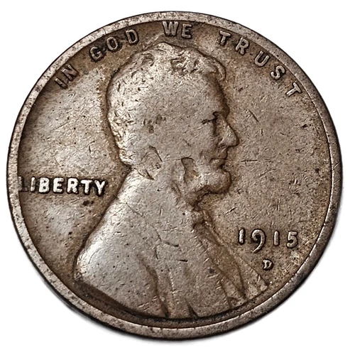 1915-D LINCOLN CENT GOOD FREE USA SHIPPING