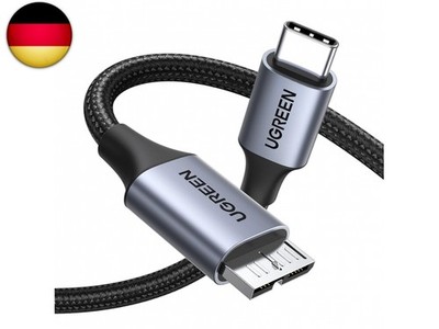 UGREEN 10 Gbps Micro B auf USB C Kabel Nylon USB Typ C 3.1 Kabel Externe