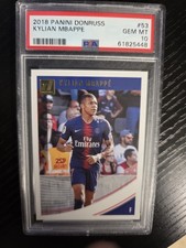 2018 Panini Donruss #52 Kylian Mbappe Gold Foil Rookie Card, PSA 10 GEM MINT. rookie card picture