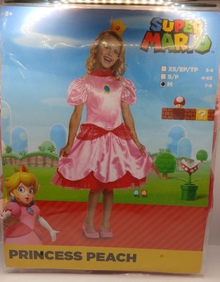 Princess Peach Kinderkostüm Gr. M (7 8 Jahre) Super Mario  Nintendo   Neu