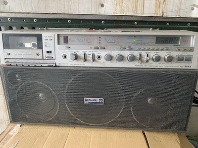 AIWA CS-J88 ACOUSTIC 3D Boombox Radio Cassette Recorder Junk Power On Japan