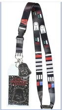 Star Wars Darth Vader ID Lanyard Badge Holder With 1.5" Rubber Charm Pendant