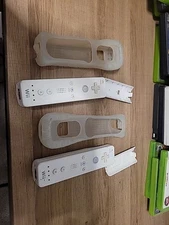 Lot of 2 White OEM Nintendo Wii Motion Plus Controllers With Straps RVL-003