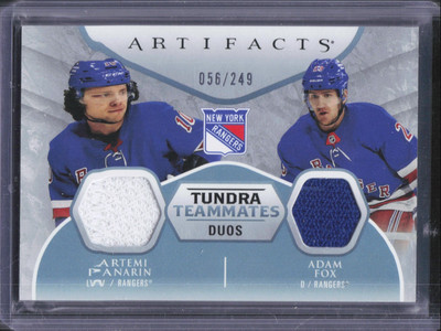 2023-24 UD Artifacts Artemi Panarin Adam Fox Tundra Teammates Duos Jersey /249